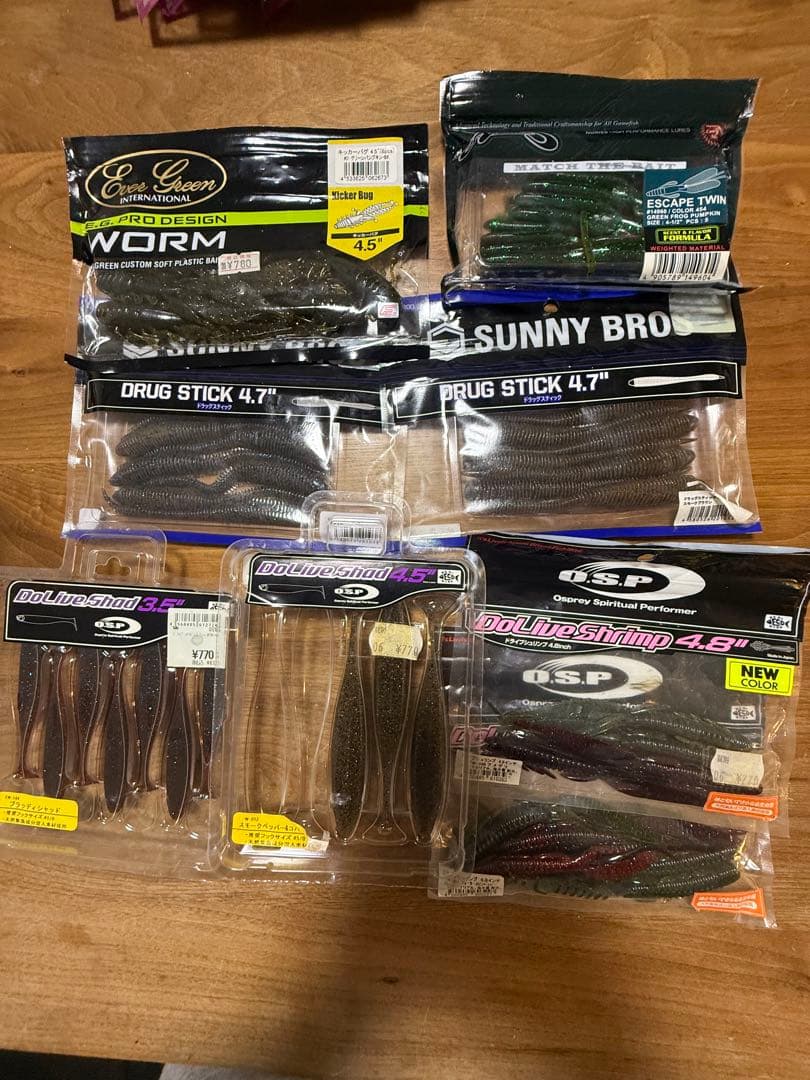 ワームセットまとめ⭐︎ゲーリー、ジャッカル、ジークラック　フックシンカーおまけ付き
