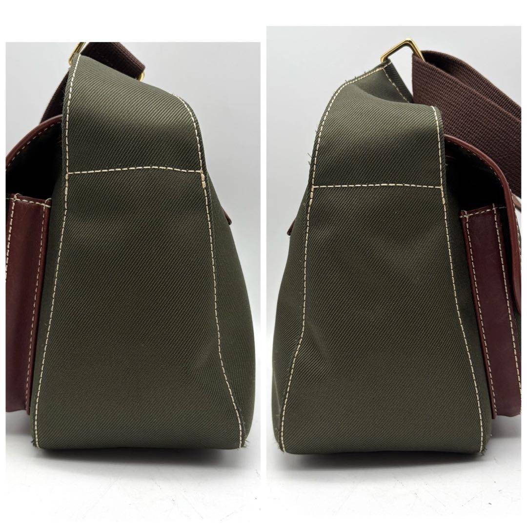 極美品 ハンティングワールド サファリトゥデイ ショルダーバッグ グリーン