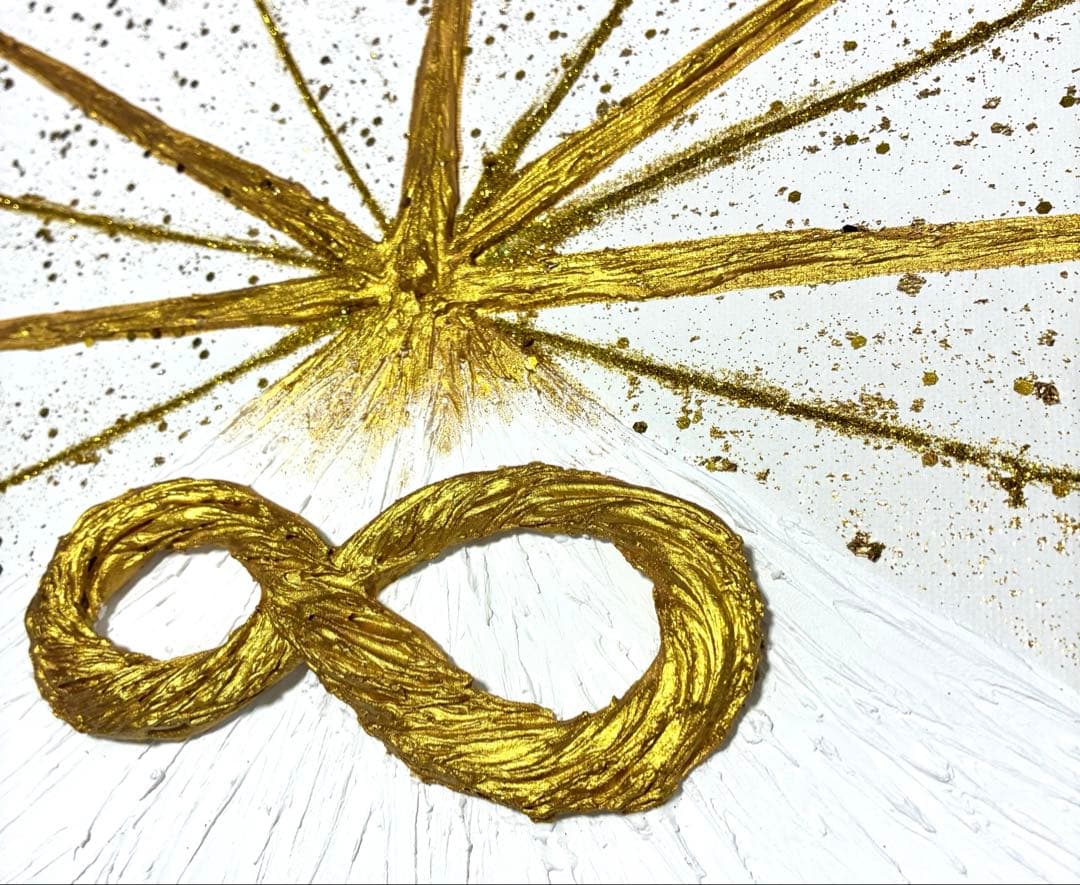 開運絵画　龍神様　宝珠　観音様の手　インフィニティ　ダイヤモンド富士　金箔