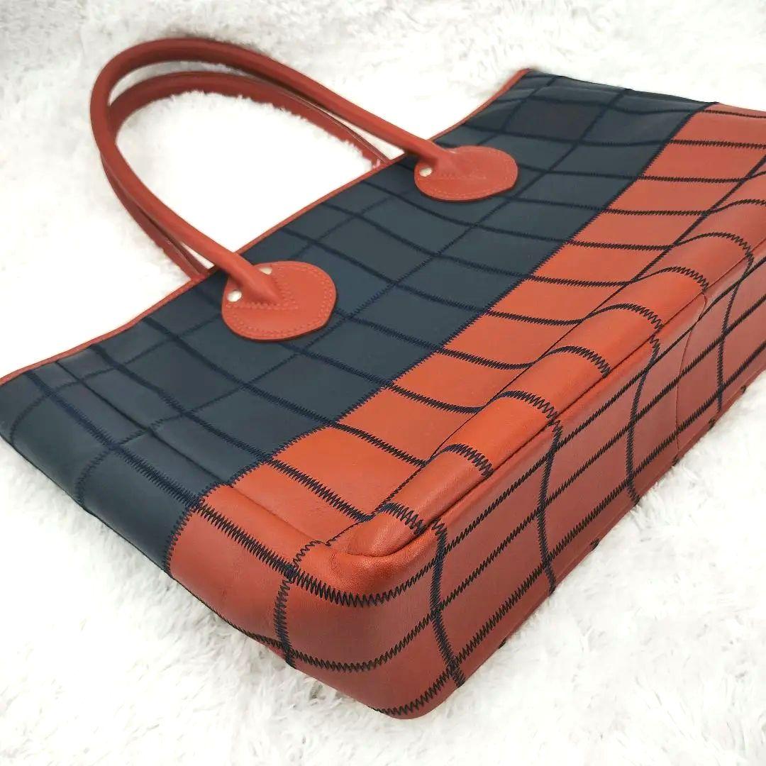 美品✨️トライオン パネルレザー トートバッグ パッチワーク レザー A4可