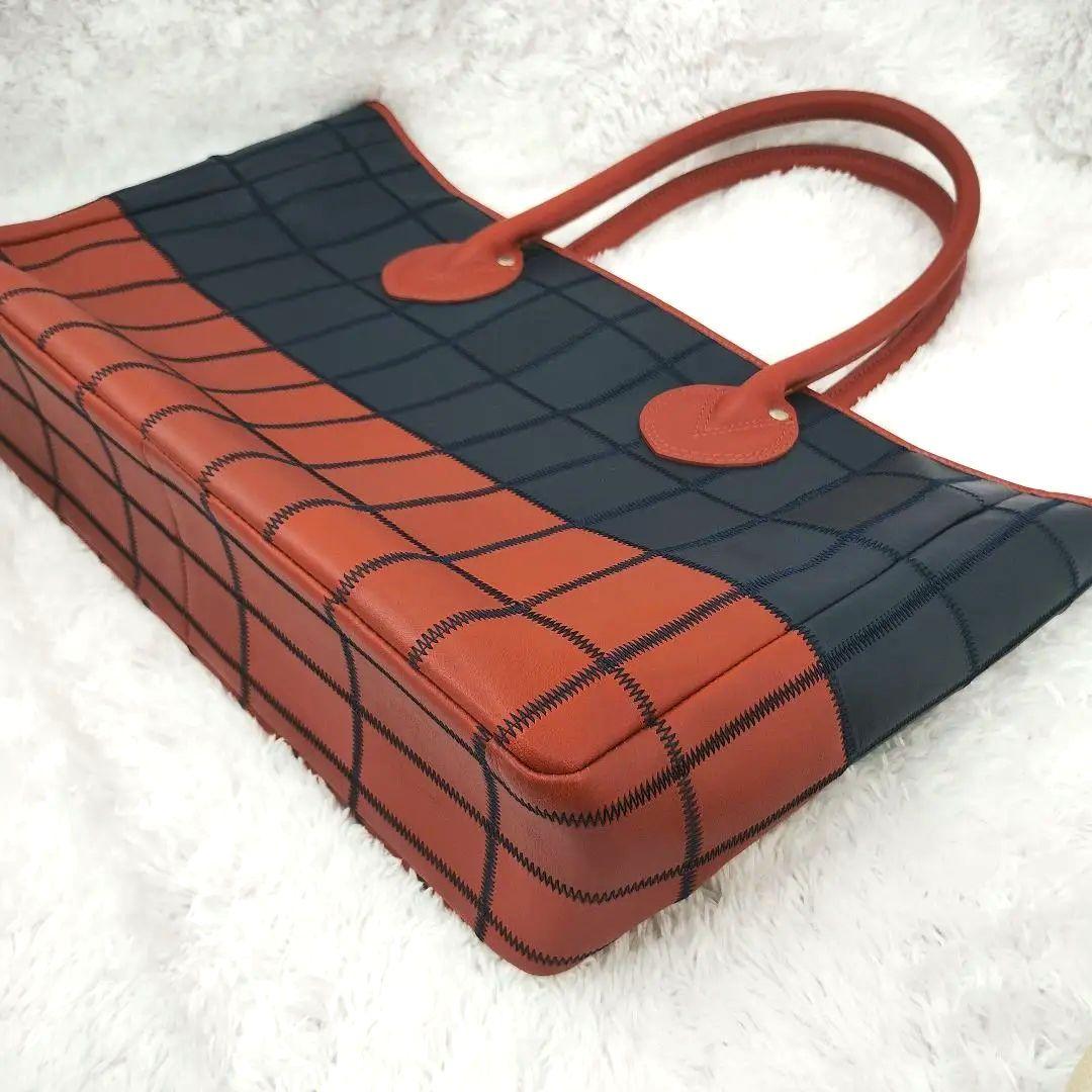 美品✨️トライオン パネルレザー トートバッグ パッチワーク レザー A4可