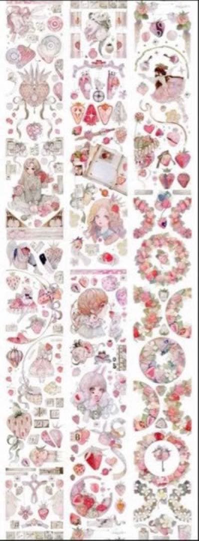 PET 7cm×10m 半熟草莓 海外マステ　树下下下　苺　イチゴ　いちご