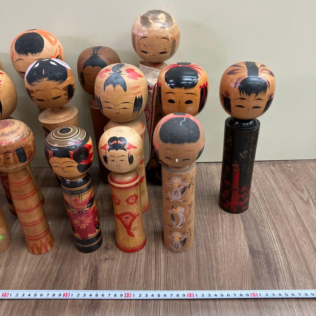 D-2 昭和レトロ 伝統こけし 創作こけし 大量 まとめ売り 16体セット 鳴子