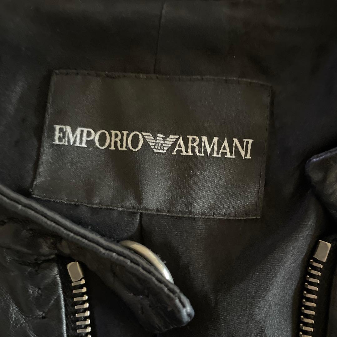 美品EMPORIO ARMANI 本革 ライダースジャケット