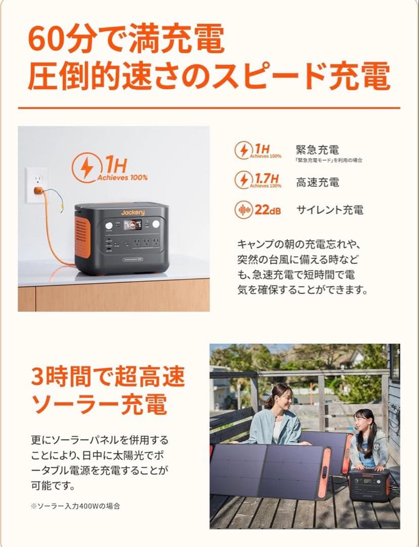 新品未開封　Jackery solar 1000 ポータブル電源