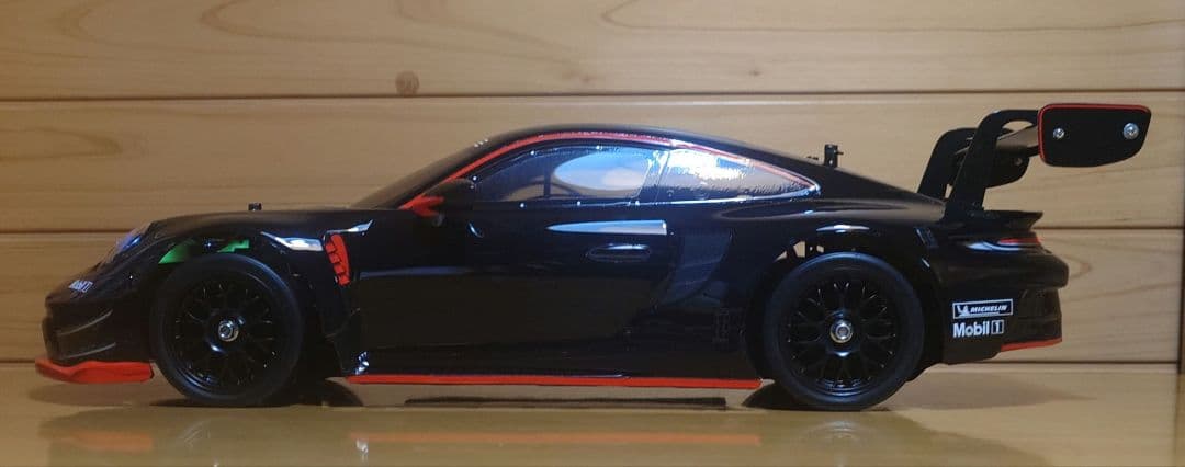 田宮RCポルシェ911GT3 R (992)LEDライト付＆プロポ充電器完成品