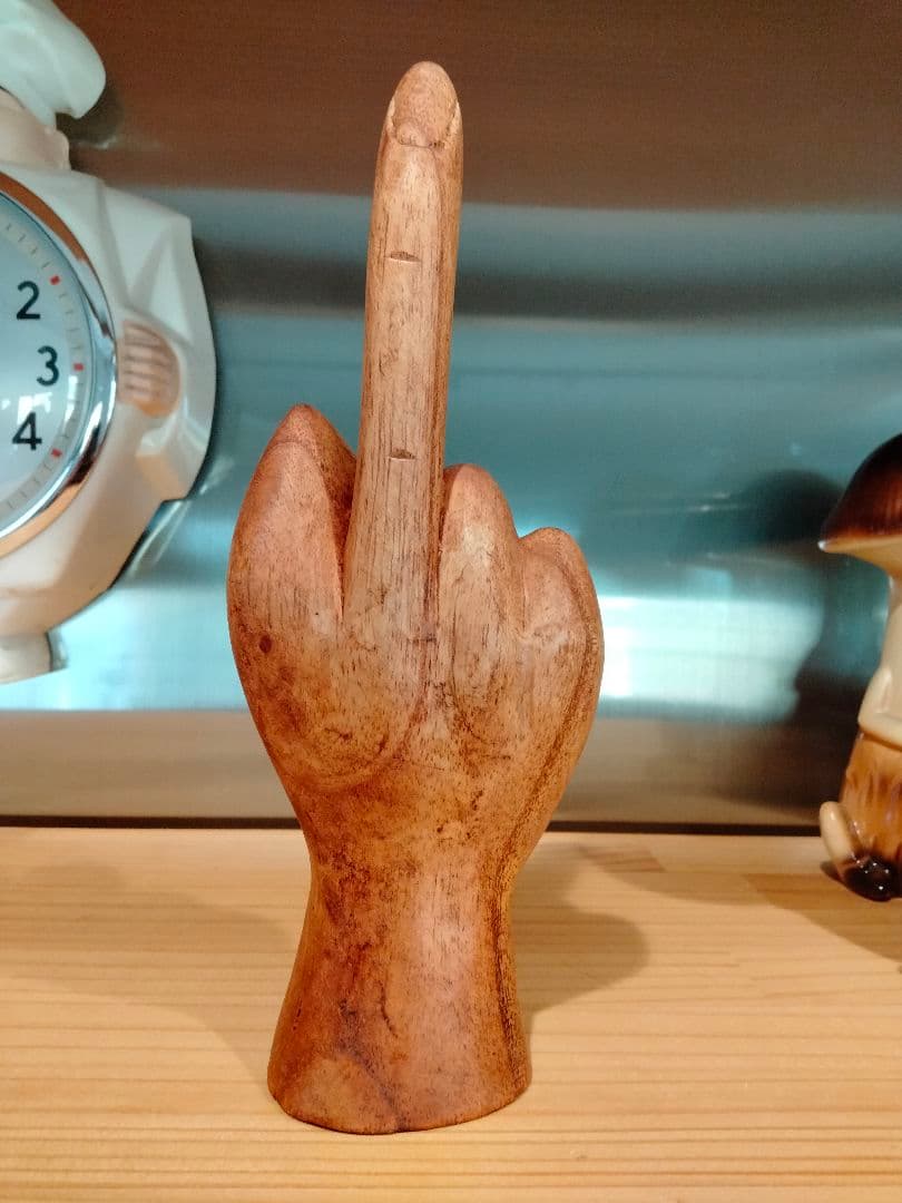 Fuck 　ファックユー　ハンド　手　置物　ビンテージ　反戦　20cm