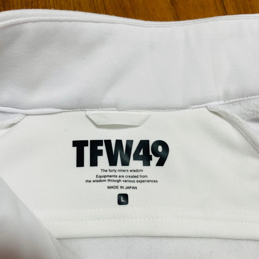 TFW49 ハーフジップ　プルオーバー　L トレーナー　ホワイト ゴルフ