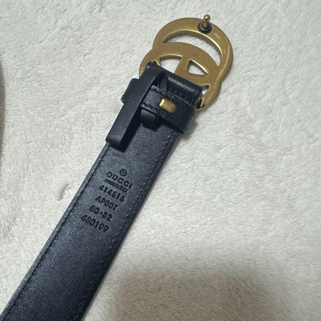 GUCCI グッチ レザーベルト（ダブルG バックル）