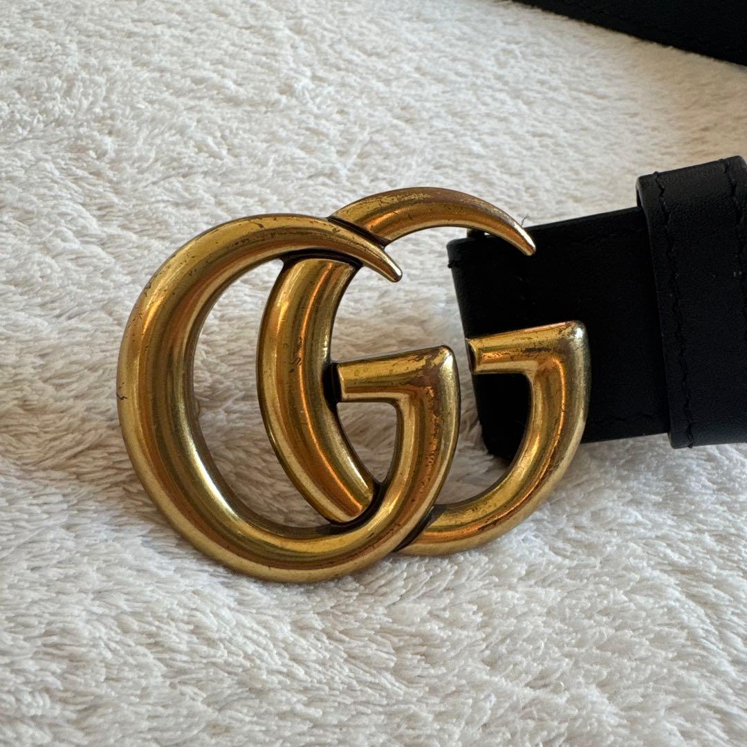 GUCCI グッチ レザーベルト（ダブルG バックル）