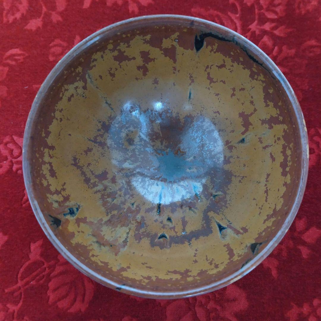 九谷焼 春日窯 新谷八平作 茶碗 共箱・栞・共布付き 伝統工芸 茶道具 骨董