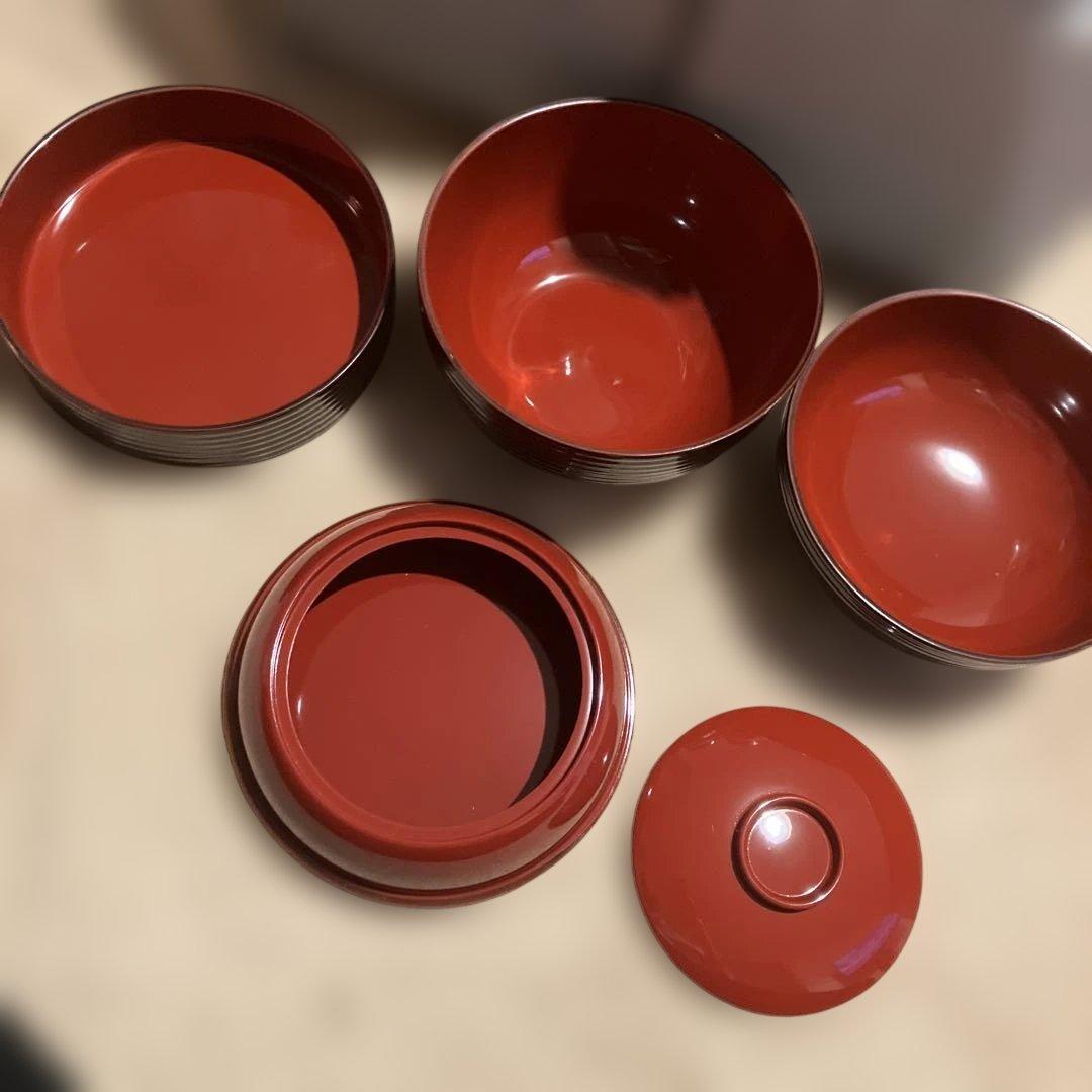 信玄弁当　留塗　懐石道具　三段弁当　3客