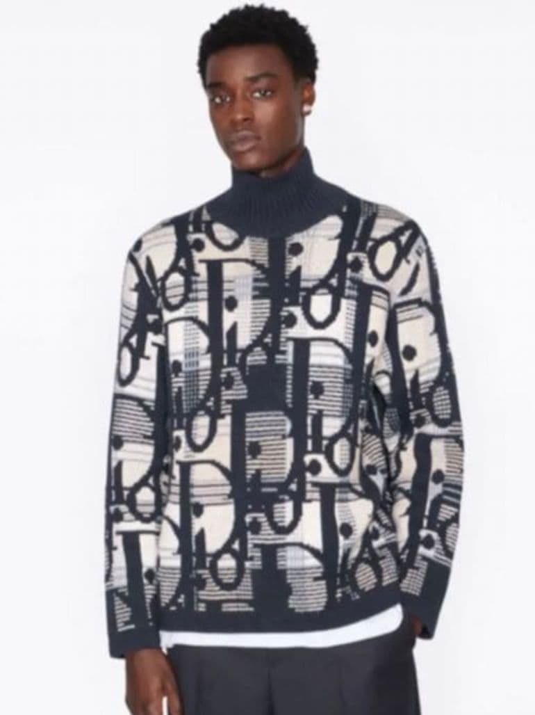 DIOR ディオール　ロゴ 総柄 オブリーク タートルネック　セーター AW21