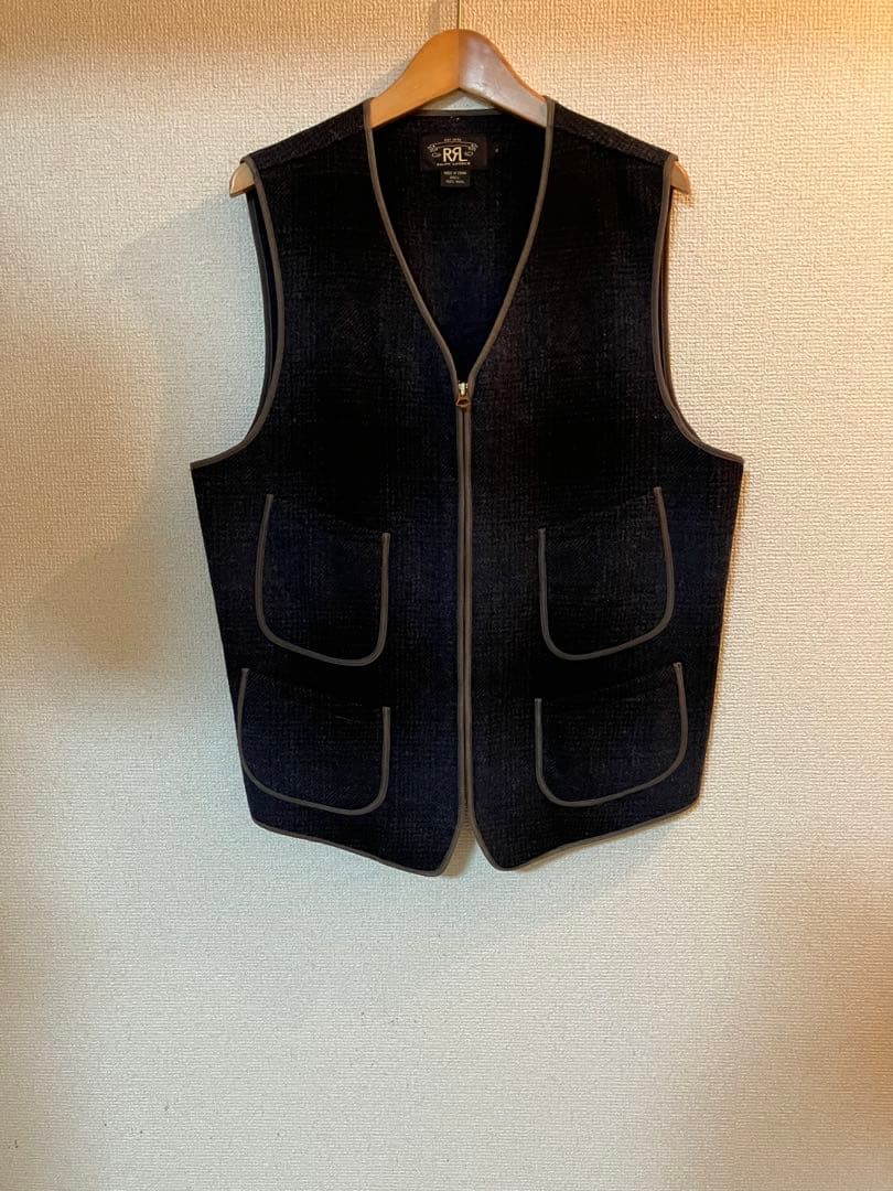 美品ダブルアールエル　woolオンブレチェックベスト　RRL テンダーロイン