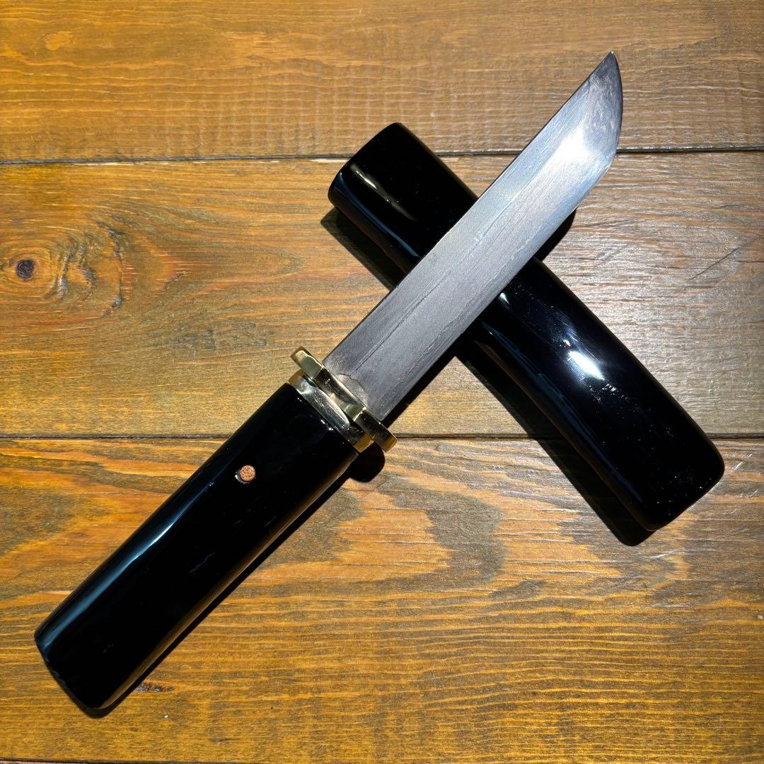 日本刀残欠クラフトナイフNo.85 筑前国住宗次 黒鞘