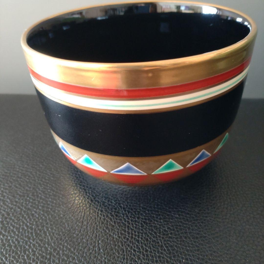 茶碗　京焼　祥堂　金彩独楽絵　抹茶碗　共箱なし　茶道具