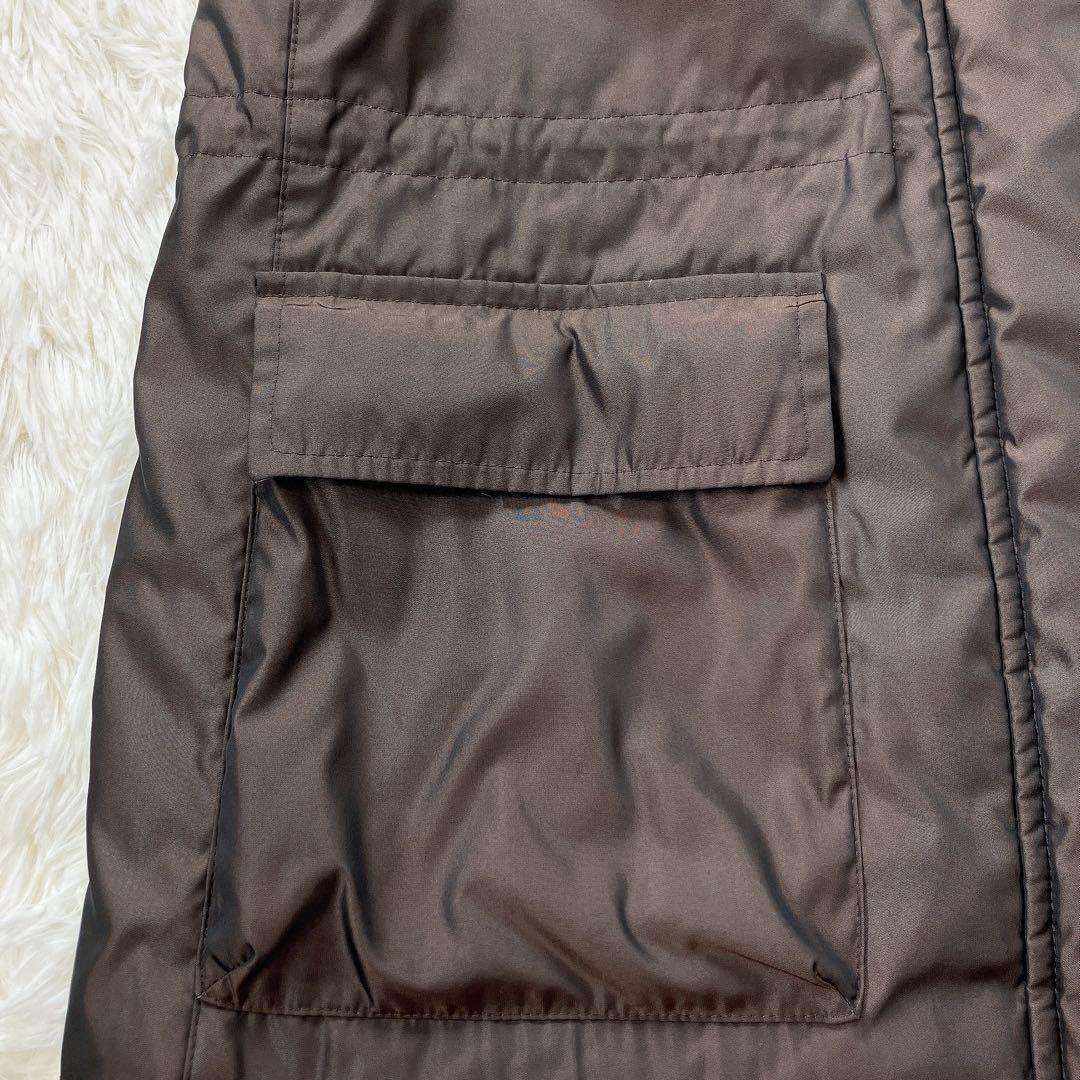 希少　バーバリーロンドン　モッズコート　ノバチェック　リアルファー　ダウン