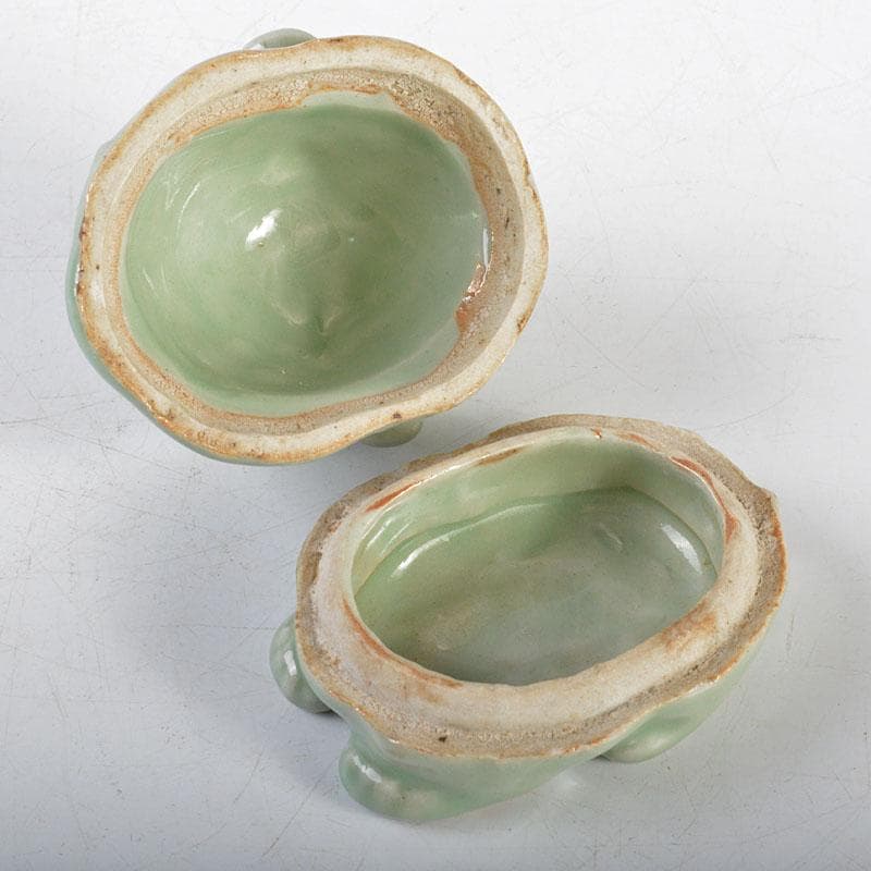 茶道具　青磁　獅子香合　時代箱付　V　R4534