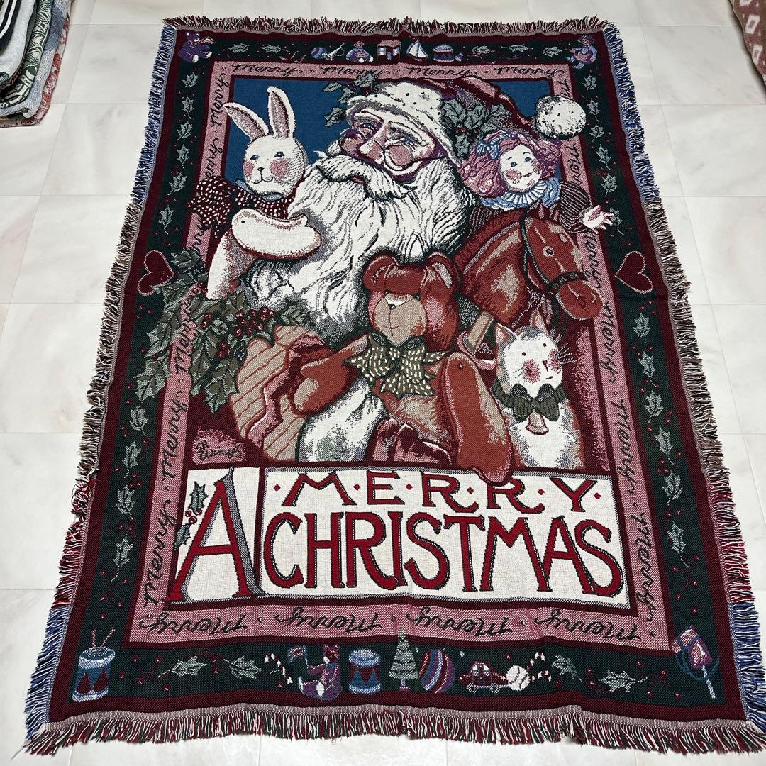 クリスマス　サンタクロース　マルチカバー　ソファーカバー　ラグ　178x123