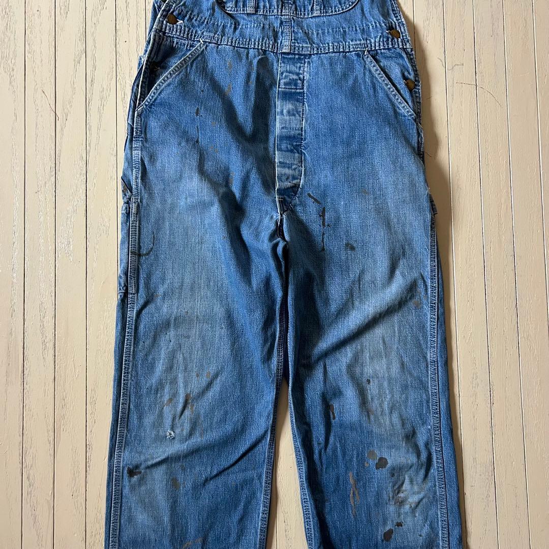 60s 70s Carhartt オーバーオール プリントタグ デカC M相当