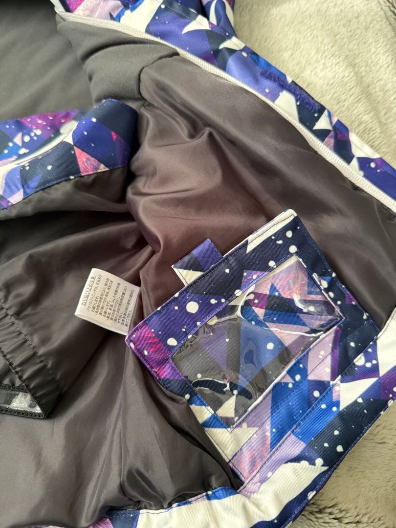 【S】スキースノーボードウェア上下 レディース 防水 防寒 紫 青 白 フード付