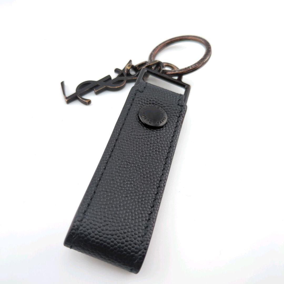 SAINT LAURENT サンローラン YSL ロゴ レザーキーリング