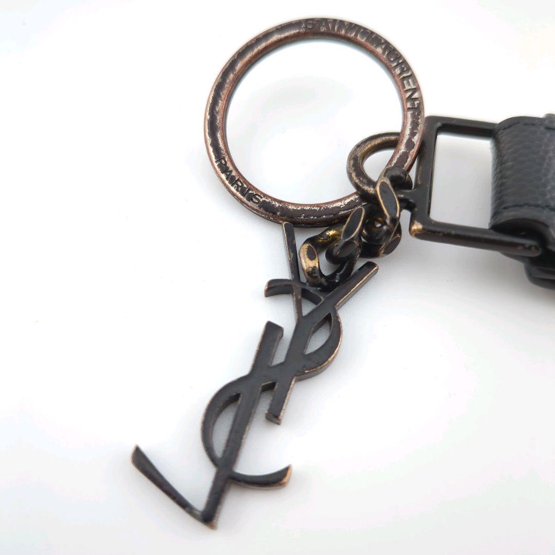 SAINT LAURENT サンローラン YSL ロゴ レザーキーリング