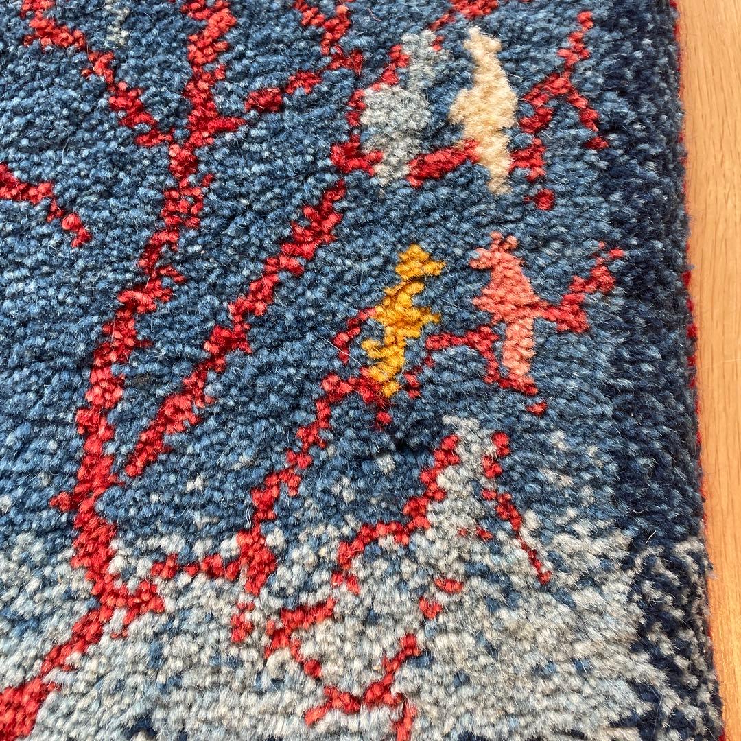 高級手結び絨毯 GABBEH ギャッベ ラグ 約40×40cm