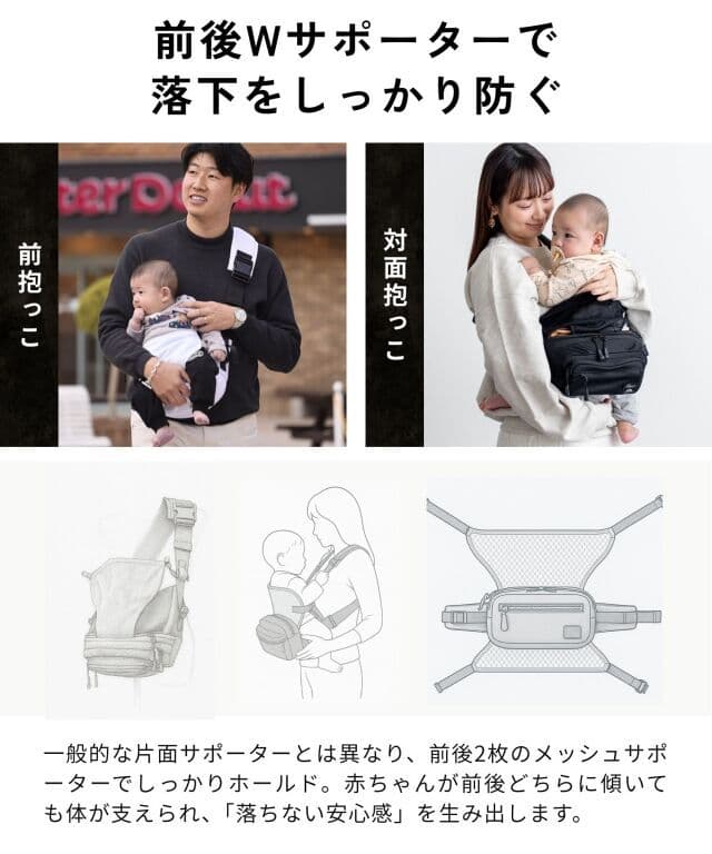 SweetMommy　無重力AGSヒップシート　Black