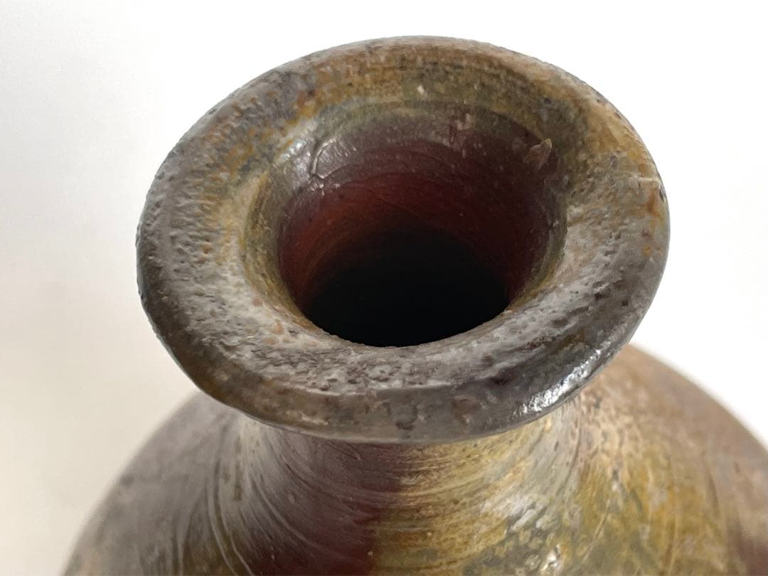 陶芸家　伊勢崎満　備前　徳利　酒器　備前焼　窯変　伊勢崎陽山　共箱