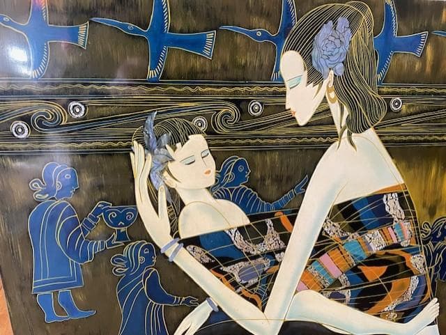 現代アート 漆芸 母子像