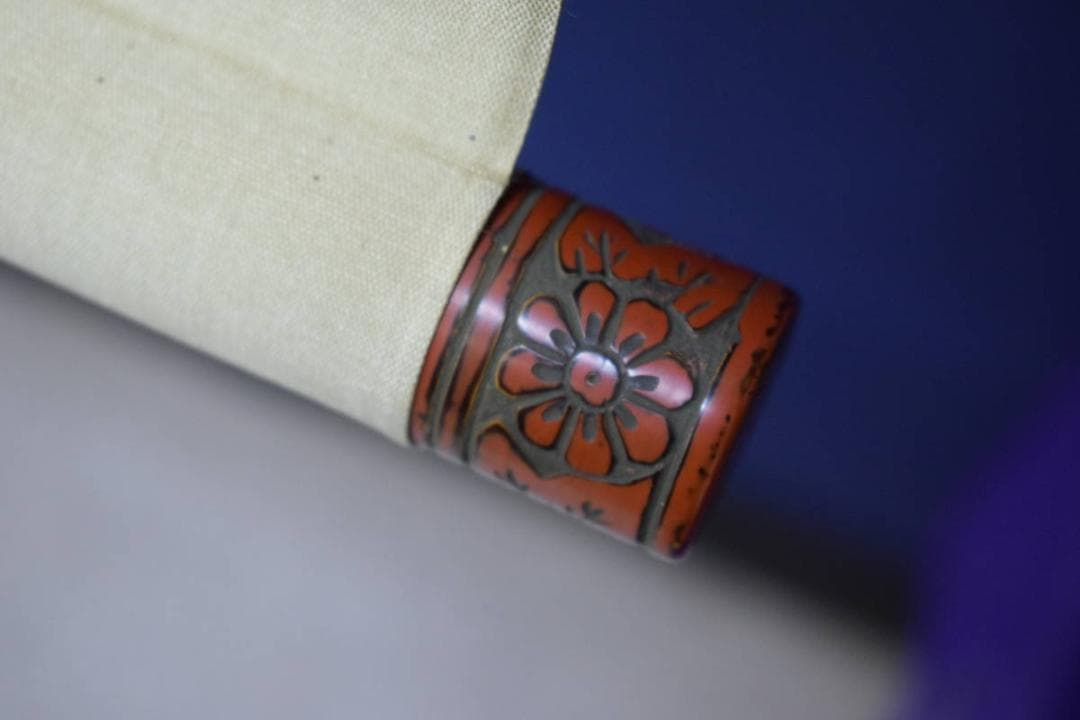 真作/栄一/ 具足図/甲冑図/桐共箱付/ 布袋屋掛軸HH-418