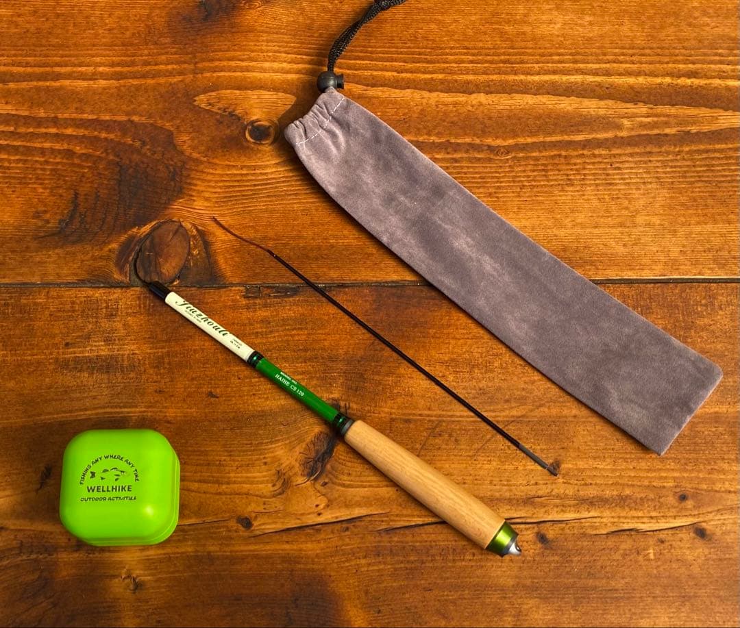 小物釣りセット　タナゴ竿　120cm 餌入れ　ウッドグリップ　振り出し　小物釣り