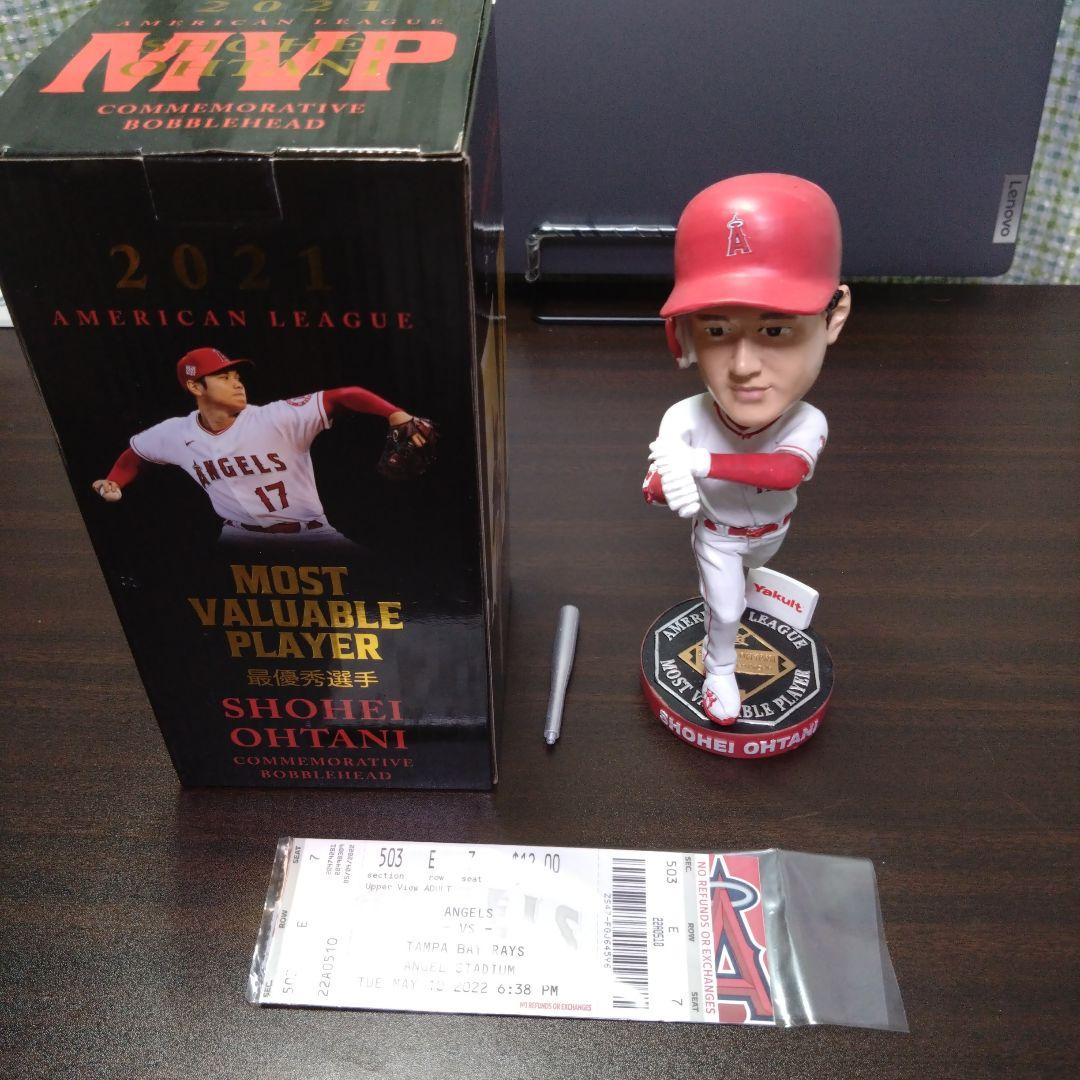 【球場限定】レア 2021 大谷翔平 MVP記念 ボブルヘッド人形 チケット付き