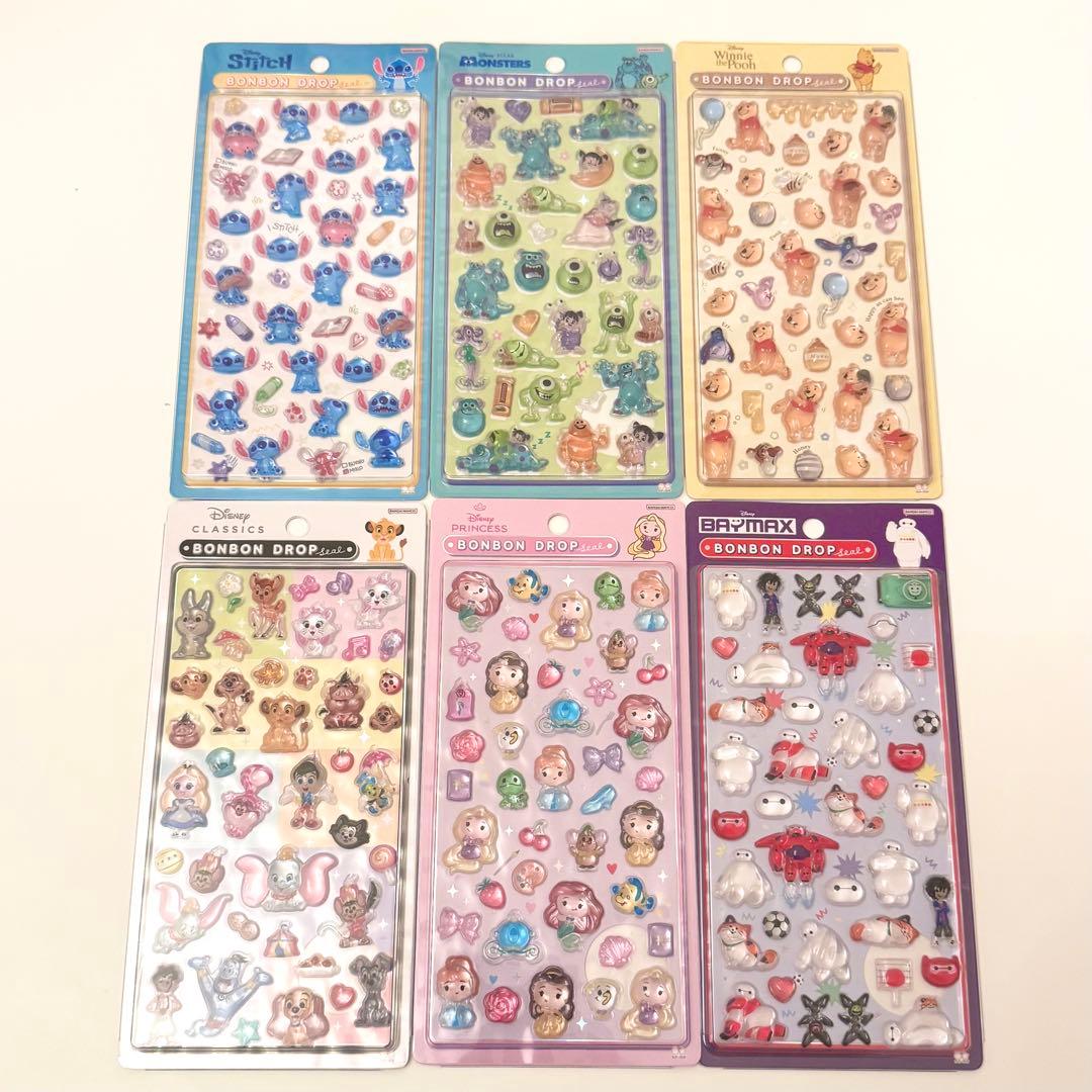 【公式】 ディズニー ボンボンドロップシール 第2弾 6種セット