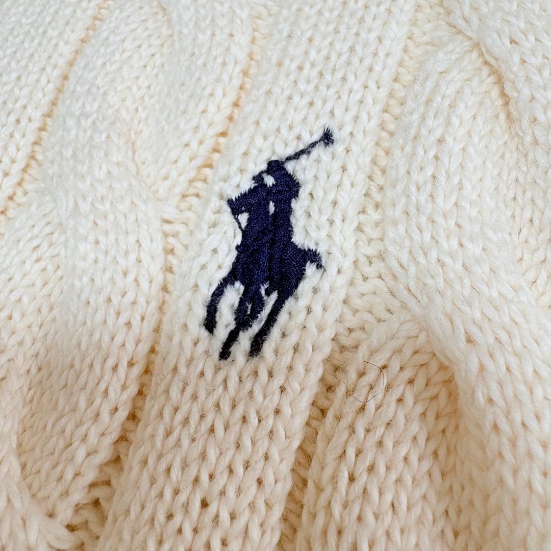 POLO RALPH LAUREN ハーフジップ ケーブルニット コットン M