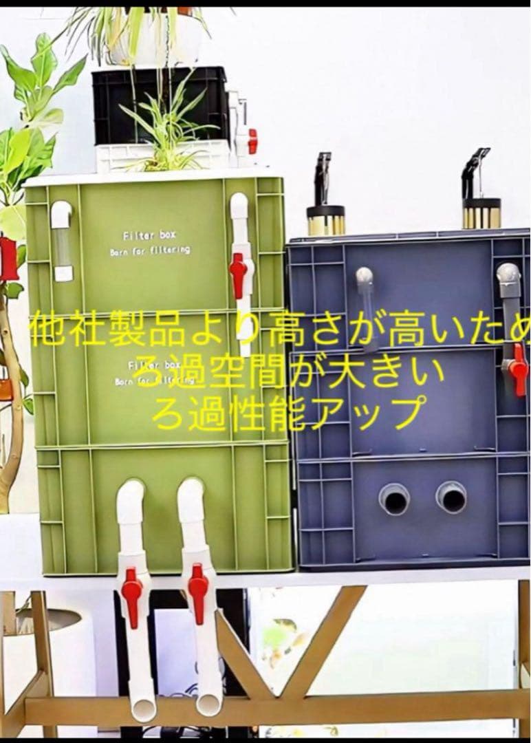 お任せ高性能濾過材2段付き　池水槽用万能フィルター外部式濾過器装置オーバーフロー