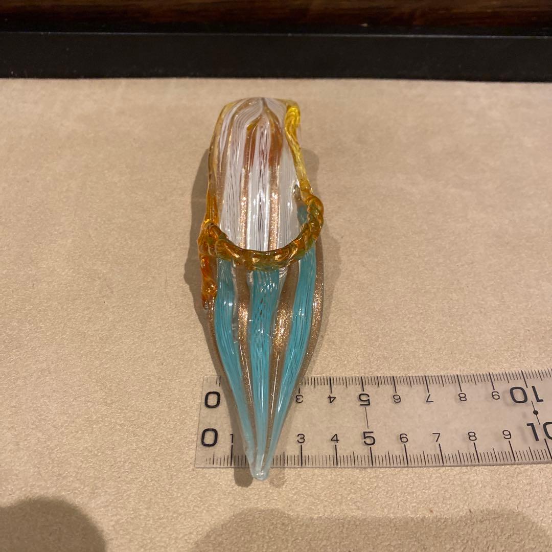 ガラスの靴　イタリア　ヴェネチアンガラス　ムラーノガラス　アンティーク　置物