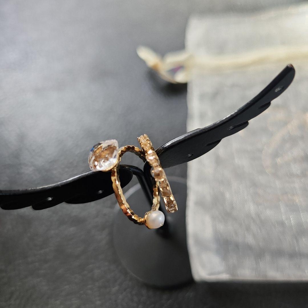Junco Paris ＊美品イヤーカフ＊ラインストーン×ベビーパール