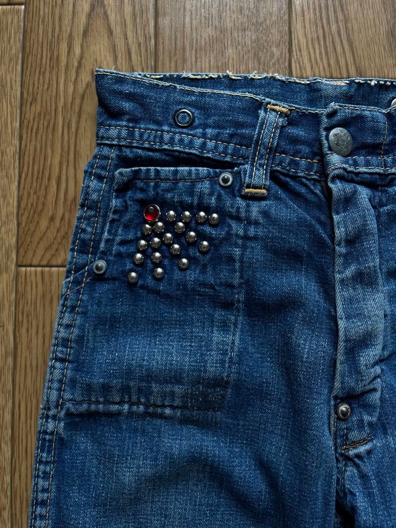50s vintage デニム　ペインターパンツ　股リベ　大戦　キッズ　スタッズ