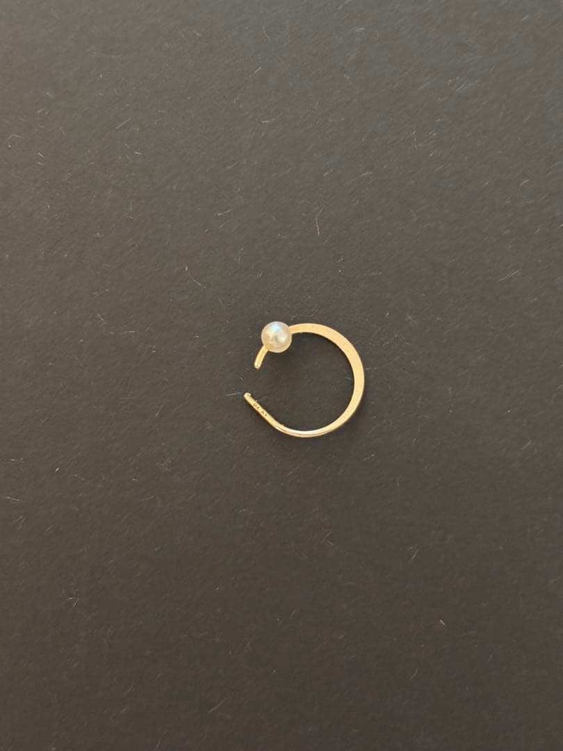 【片耳用】【4点セット】10Kピアス　フープ　パール　ロング　アガットチャーム