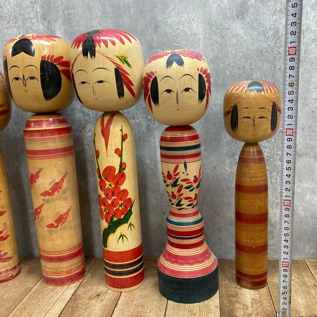 D-3 【希少】伝統こけし 6点セット まとめ売り（鳴子系・記念文字入り含む）