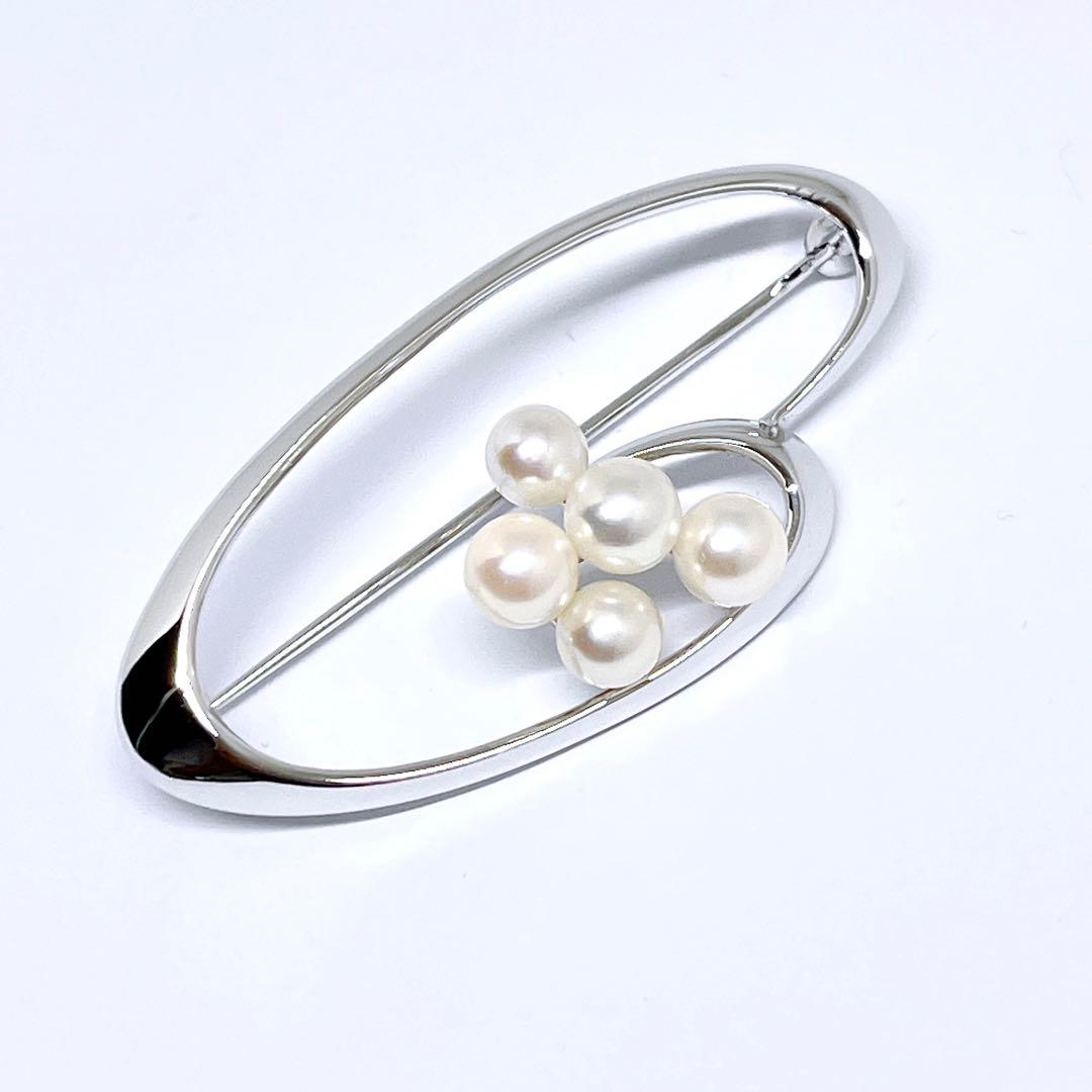 極美品✨MIKIMOTO　ミキモト　パールシルバー パール ブローチ