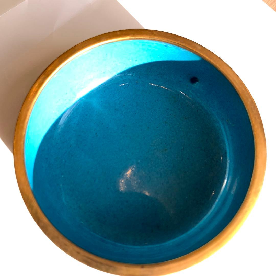 中国　景泰藍萬花棗　有線七宝