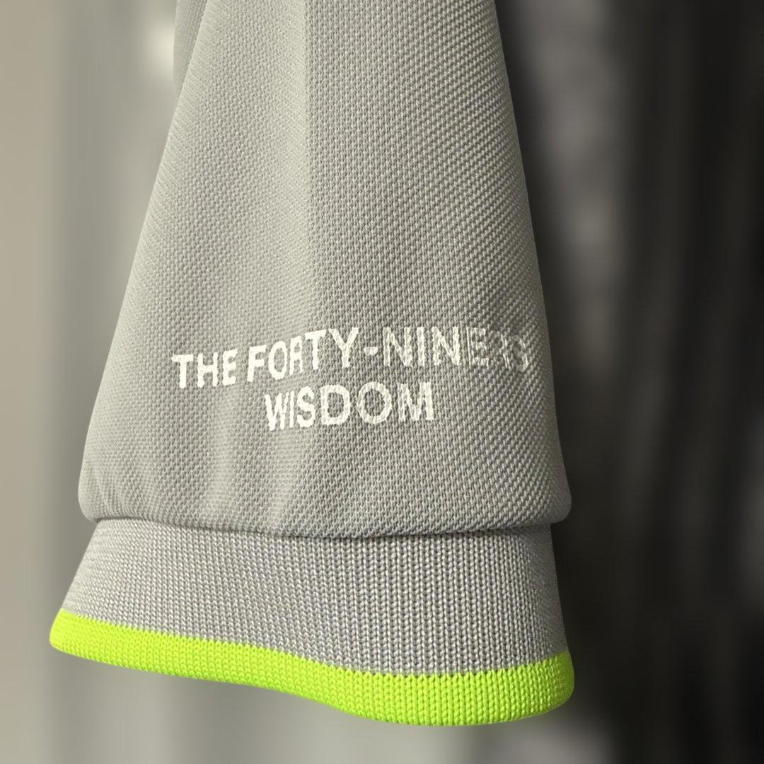 TFW49 ポロシャツ ライトグレー ネオンイエロー　1ラウンド着用