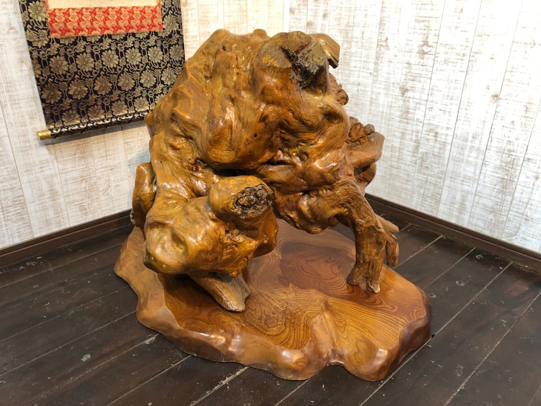 【手渡し限定】自然木のアートオブジェ　飾り　昭和レトロ　古民家　床の間