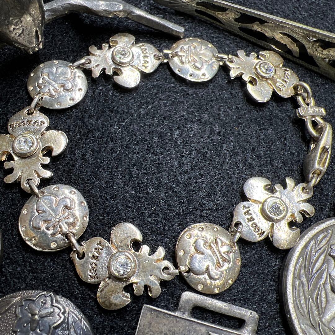 銀細工帯留、アクセサリー、勲章など94g 東Y8-0206ア㊱