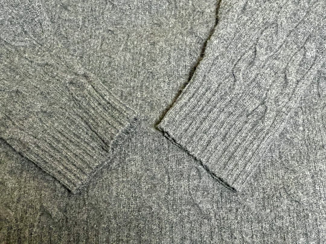 Polo ラルフローレン ダークグレー ケーブル編みニット メンズ　L