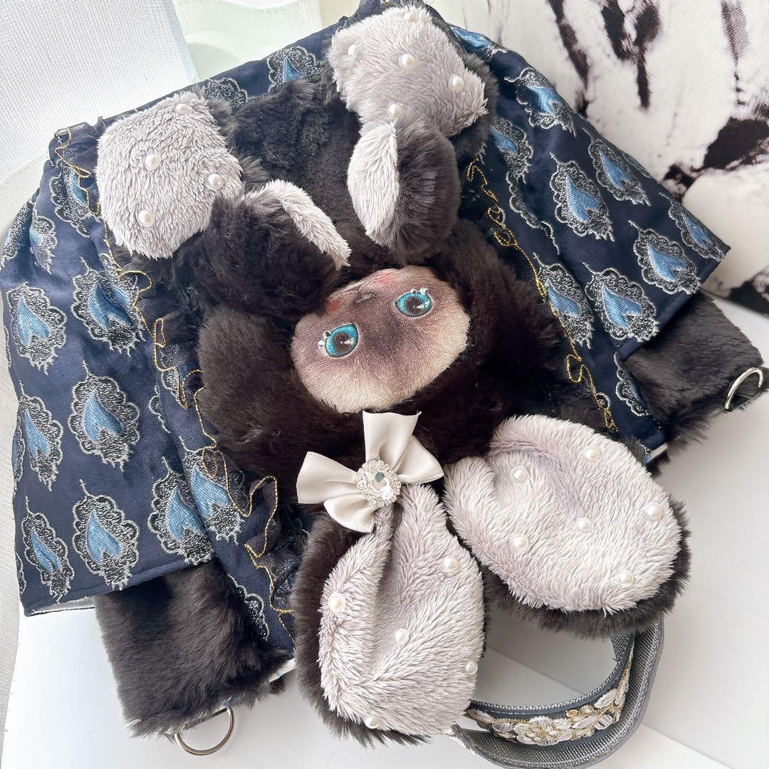 牡*格様 コヤンイサムチョン　バック　クラウディちゃん 艶ハート　ネイビー