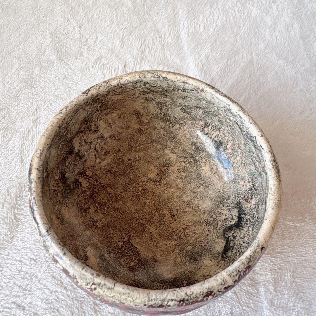 アンティーク 骨董品 箕面焼 松田箕山 茶碗 茶盌 在銘 茶道具 昭和レトロ